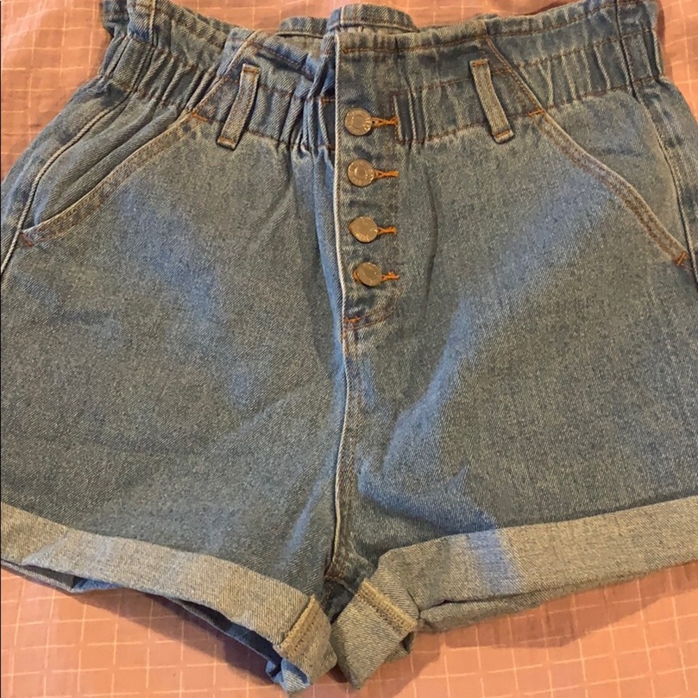 Paper bag waist shorts